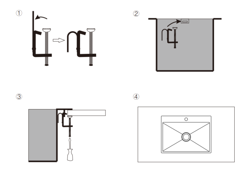 Quadri Dixton 50 set med rostfri diskbänk 500x450 mm med kranhål ovanpå och rostfri Bristol kökskran