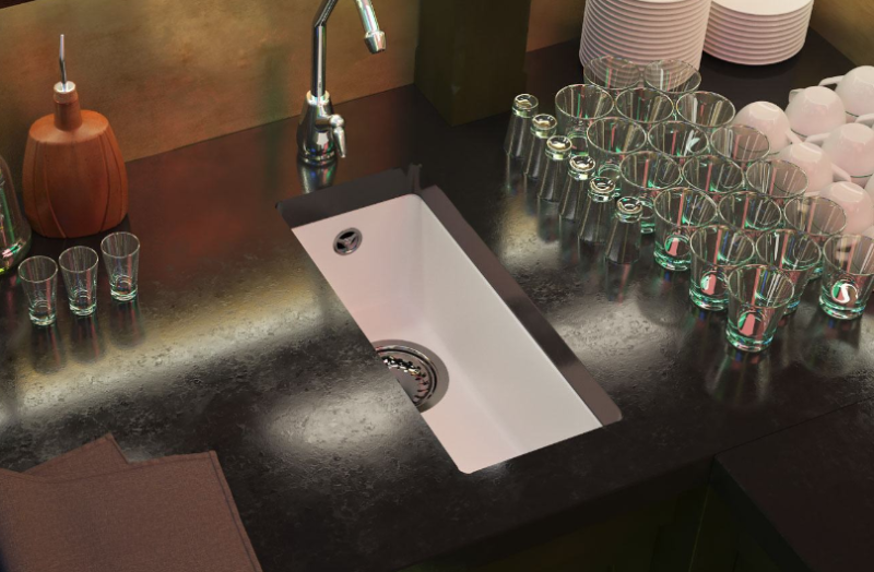 GraniteMy Universal granit vit liten diskho 17x40 cm vit ovanpåliggande undermonterad och planmonterad med vit propp 1208967137