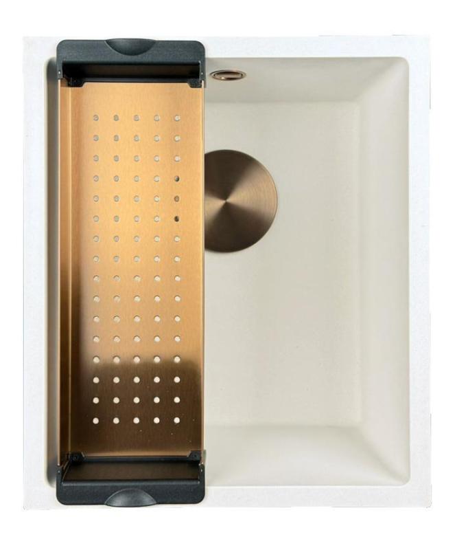 GraniteMy Universal granit vit diskho 34x40 cm vit toppmonterad undermonterad och planmonterad med kopparplugg 1208967148