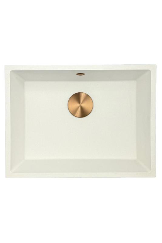 GraniteMy Universal granit vit diskho 55x40 cm vit infällning undermontering och planmontering med kopparplugg 1208967156