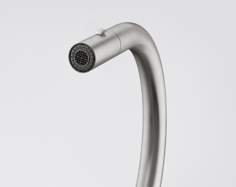 Franke Mythos Masterpiece Köksblandare med J-utlopp, utdragbar duschhuvud, helt i rostfritt stål 115.0711.554