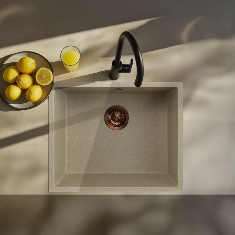 GraniteMy Universal granit beige sand diskho 50x40 cm ovanpåliggande, undermonterad och planmonterad med kopparplugg 1208967221