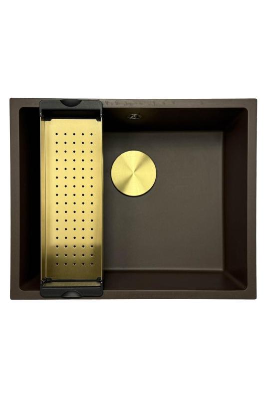 GraniteMy Universal granitkafé diskho 50x40 cm för ovanpåliggande, undermonterad och planmonterad installation med avloppsplugg 1208967230