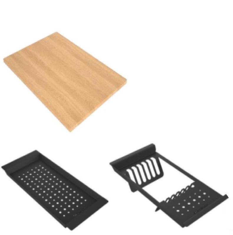 GraniteMy Steam granitho diskbänk 56x48 cm svart toppmonterad med gyllene plugg inklusive tillbehör 1208967235