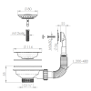 Granitemy korfplugset geborsteld RVS, afvoerset spoelbak incl. overloop rond 1208967254