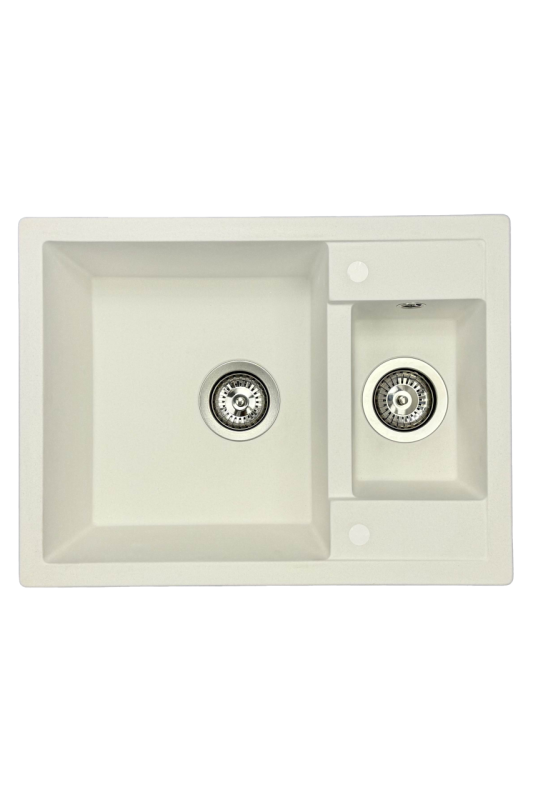 GraniteMy Smart extra grunda 1,5 granitbänkskiva vit diskho 58x44cm 1208967418