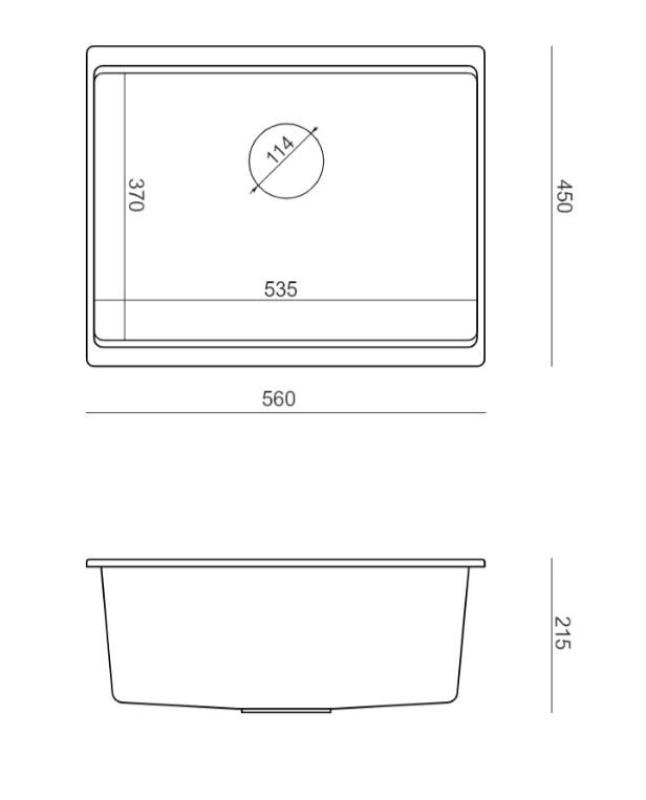 Quadri Newport II vit granit undermonterad diskho vit 560x450mm med kopparpropp 1208967452