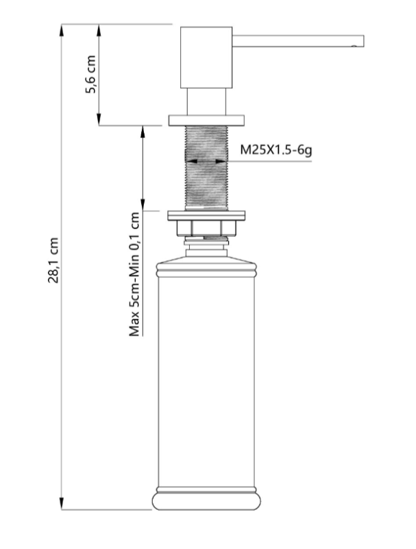 Quadri Luxor Inbyggd Tvålpump koppar påfyllningsbar uppifrån 1208967510