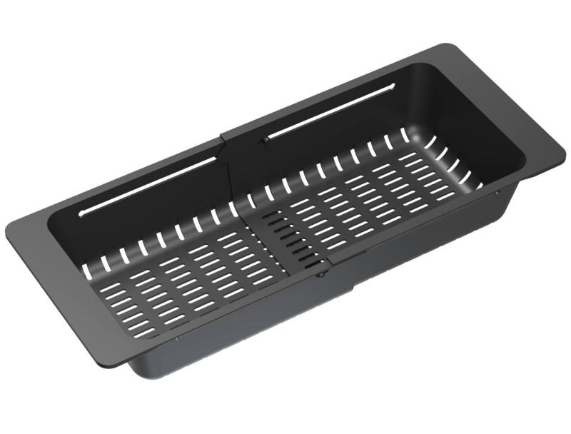 Quadri svart justerbart avloppskärl 320/460 x 185mm för diskbänkar 1208967541
