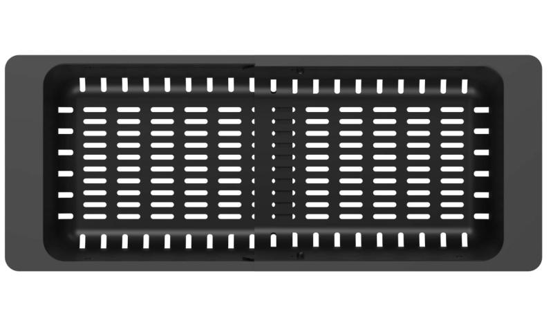 Quadri svart justerbart avloppskärl 320/460 x 185mm för diskbänkar 1208967541