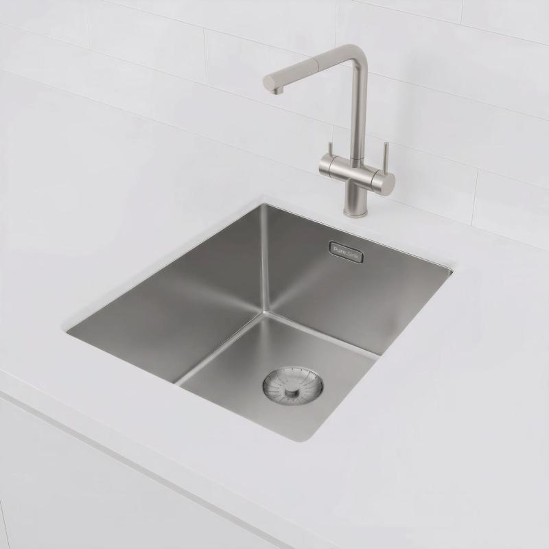 Pure.Sink Prestige rostfri diskho 34x40 cm 10 mm radie undermonterad, planmonterad och ovanpåliggande PPG3440-02