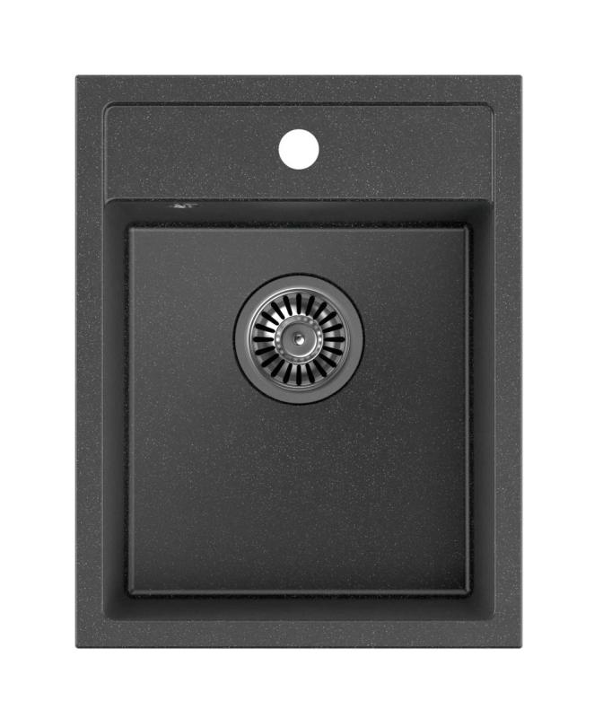 Quadri London granit antracit diskho 39x50cm med kranhål installation 1208967584