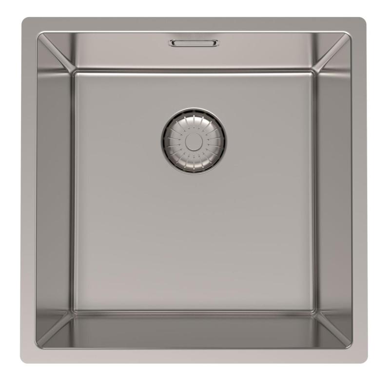 Pure.Sink Prestige rostfri diskho 40x40 cm 10 mm radie undermonterad, planmonterad och ovanpåliggande PPG4040-02.