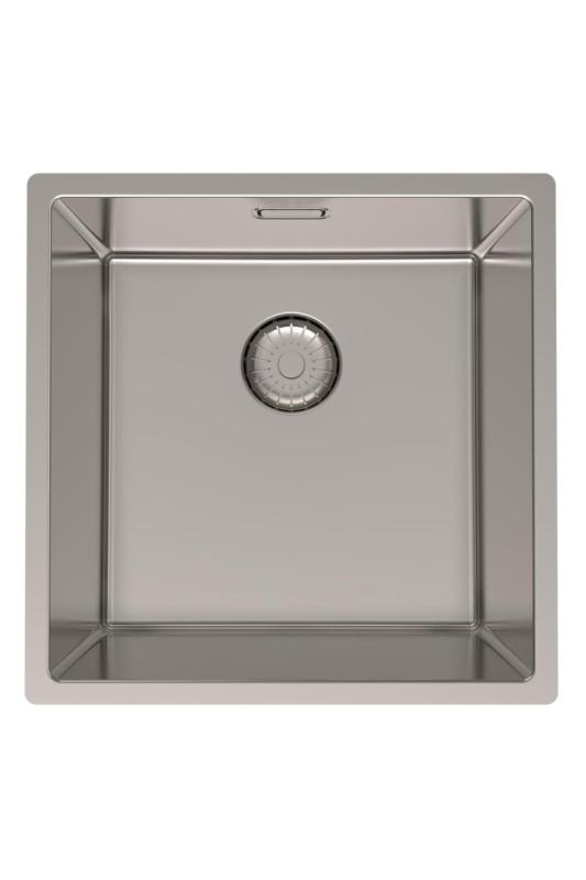 Pure.Sink Prestige rostfri diskho 40x40 cm 10 mm radie undermonterad, planmonterad och ovanpåliggande PPG4040-02.