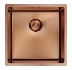 Pure.Sink Prestige diskho 40x40 cm PVD Koppar 10 mm radie undermontering, planmontering och ovanmontering PPG4040-62