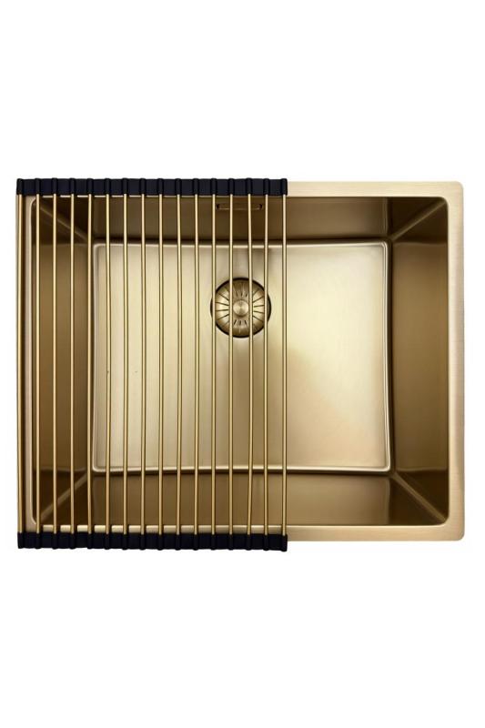 Pure.Sink Prestige diskho 50x40 cm PVD Guld 10mm radie undermonterad, planmonterad och ovanpåliggande PPG5040-60
