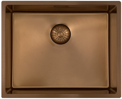Pure.Sink Prestige diskho 50x40 cm PVD Koppar 10mm radie undermontering, planmontering och övermontering PPG5040-62
