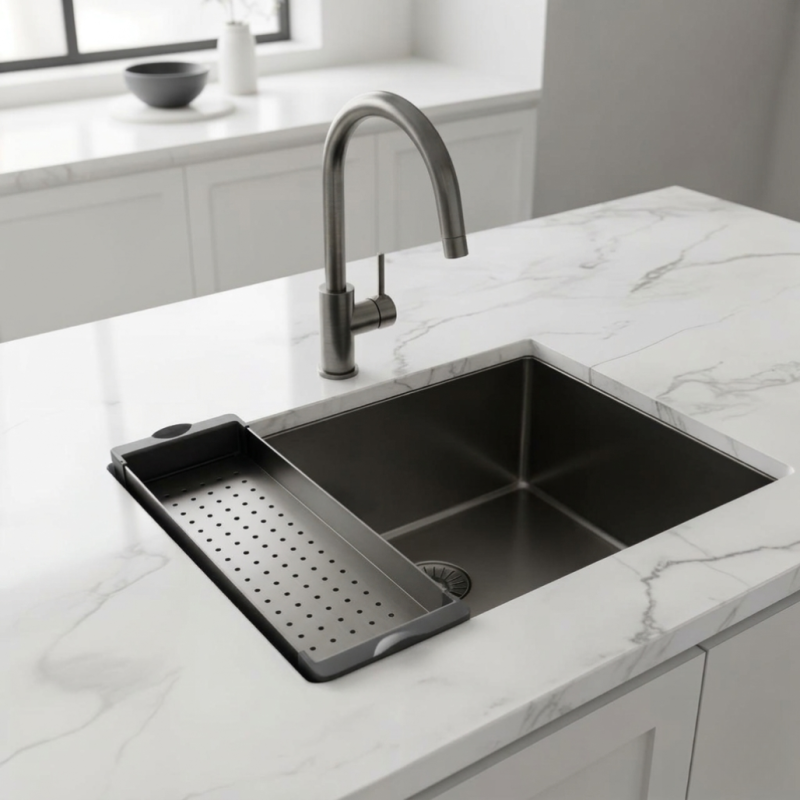 Pure.Sink Prestige insats för diskbänk Gun Metal PPGCL40-61
