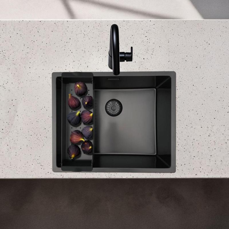 Pure.Sink Prestige insats för diskbänk Gun Metal PPGCL40-61