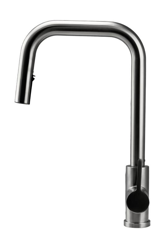 Pure.Sink Elite Steel Crystal-S köksblandare rostfritt stål med utdragbar pip PS8050-02