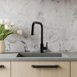 Pure.Sink Elite Steel Crystal-S köksblandare Mattsvart med utdragbar pip PS8050-10