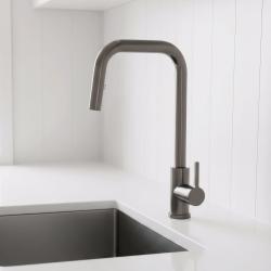 Pure.Sink Elite Steel Crystal-S köksblandare PVD Gun metal med utdragbar pip PS8050-61