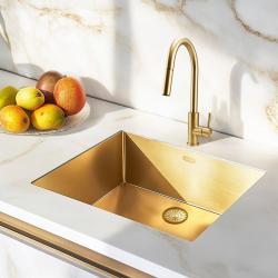 Pure.Sink Elite Steel Stream-S köksblandare PVD borstad guld med utdragbar pip PS8045-60