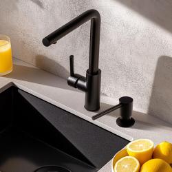 Pure.Sink Elite Steel Shine inbyggd tvålpump Matt Svart påfyllbar från toppen PS9010-10