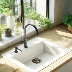 Pure.Sink Elite Steel Shine inbyggd tvålpump PVD Gun Metal, påfyllbar från ovan PS9010-61