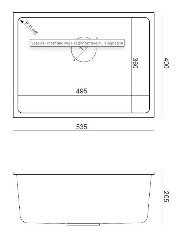 Quadri Elston Antracit Granit Undermonterad Diskho 495x360mm med Rostfri Propp 1208967659