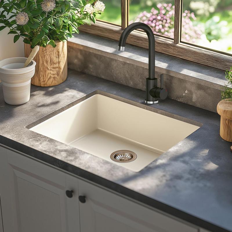 Quadri Coventry Köksblandare Antracit med Roterbar Utlopp 1208967665