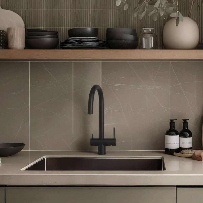 Quadri Leichester Kökblandare Svart 3-vägs med extra anslutning för filtrerat vatten 1208967671