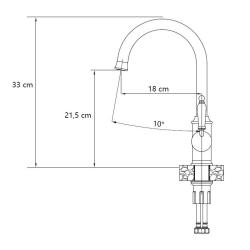 Quadri Worksop Klassisk Nostalgisk Vit med PVD Guld Finish Kökkran med Keramiskt Handtag 1208967672