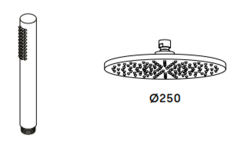 Waterevolution Flow termostatisk duschkombination med regndusch PVD Gun Metal 250mm T141TN25GME