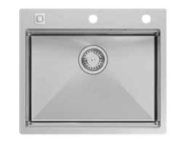Aquadesign Vesta Rostfri Diskho 580x485cm För Bänkskiva och Planmontage med Kranhålsbank, inklusive Rostfri Propp och Tillbehör - 1208967763