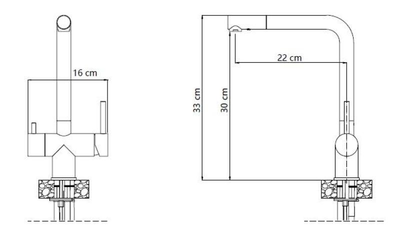 Quadri Ellesmere Köksblandare PVD Guld 3-vägs med extra anslutning för filtrerat vatten 1208967781