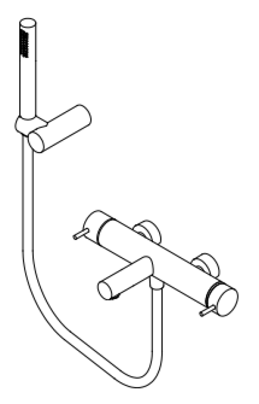 Waterrevolution Flow tvåvägs duschblandare med handdusch PVD Gun Metal T130NGME