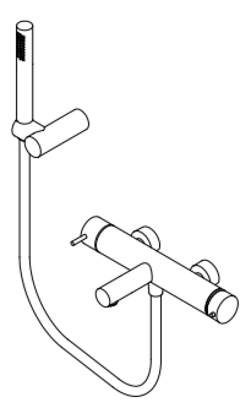 Waterrevolution Flow tvåvägs termostatisk duschblandare med handdusch krom T130TN01