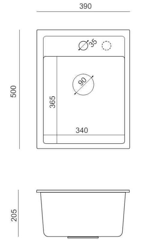 Quadri London Granit Grå Diskho 39x50 cm med Kranhål för Montering - 1208967844
