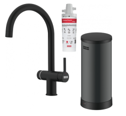 Franke Maris vattennav 7L panna 3-i-1 med Touch elektronisk kokande vattenkran mattsvart 160.0713.604