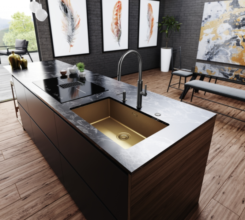 Franke Mythos Masterpiece Köksblandare Antracit med J-utlopp och Utdragbar Sprayhuvud - 115.0711.555