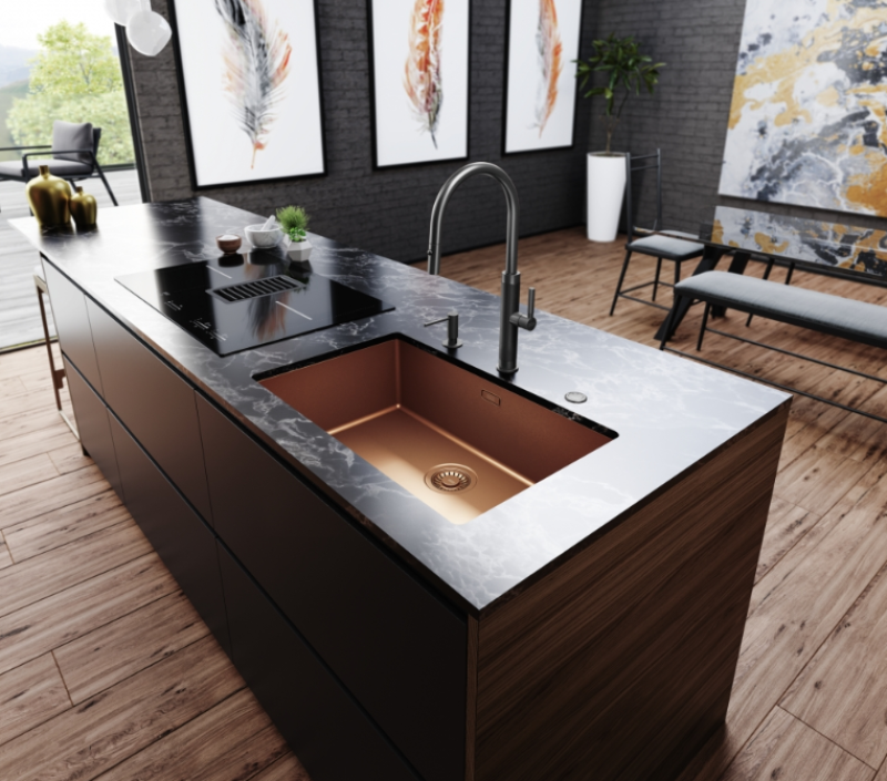 Franke Mythos Masterpiece Köksblandare Antracit med J-utlopp och Utdragbar Sprayhuvud - 115.0711.555