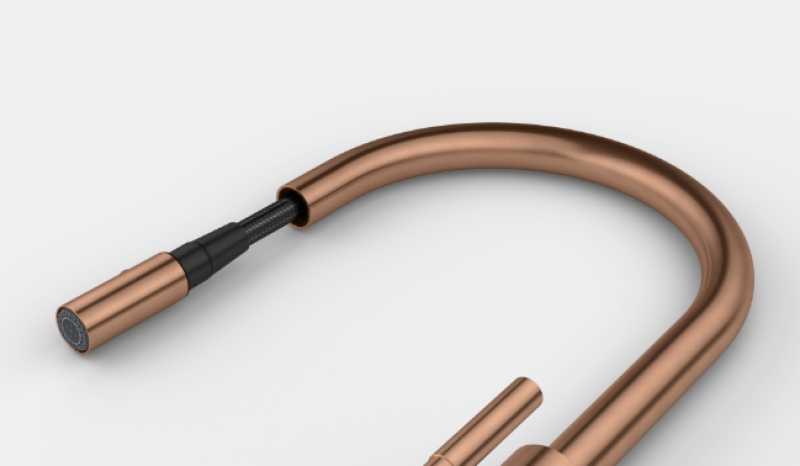 Franke Mythos Masterpiece Köksblandare Koppar med J-pip och Utdragbar Dusch - 115.0711.557