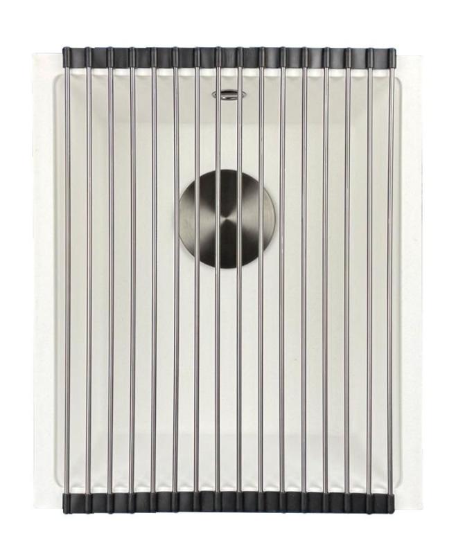 GraniteMy Universal Vit Granitdiskho 34x40 cm vit påbyggnad, underbyggnad och infälld montering med gun metal-plugg 1208967904