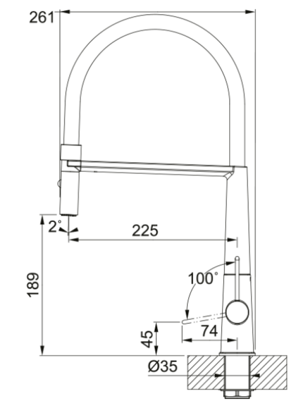 Franke Icon Enhandtags Köksblandare med Flexibel Handdusch, Svart 115.0690.598