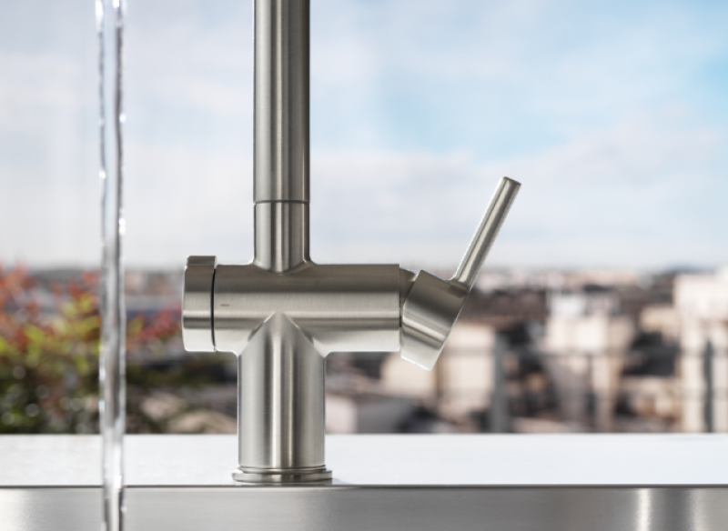 Franke Active Twist Ettgreppsblandare Rostfritt Stål-utseende med Utdragbar Utlopp och Integrerad Avfallshantering 115.0653.505