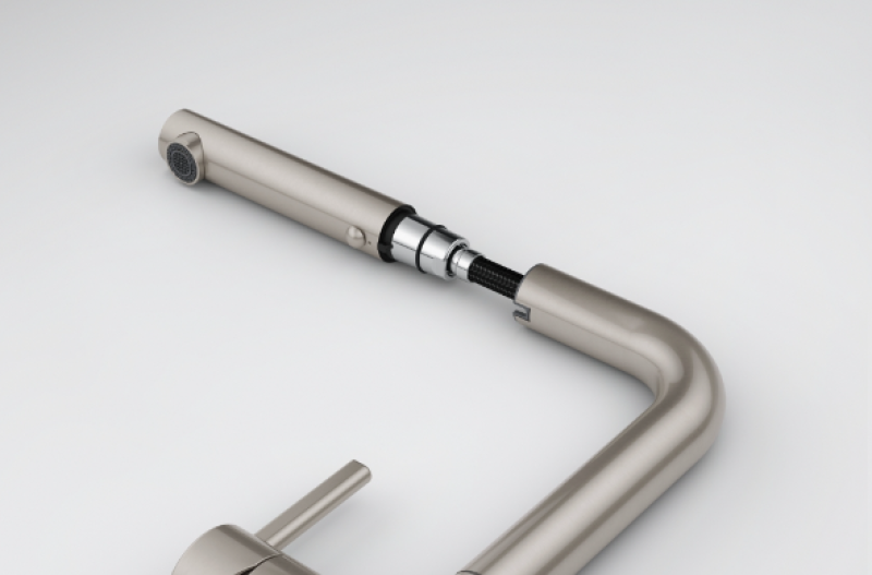 Franke Active Twist Ettgreppsblandare Rostfritt Stål-utseende med Utdragbar Utlopp och Integrerad Avfallshantering 115.0653.505