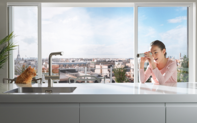 Franke Active Twist Ettgreppsblandare Rostfritt Stål-utseende med Utdragbar Utlopp och Integrerad Avfallshantering 115.0653.505