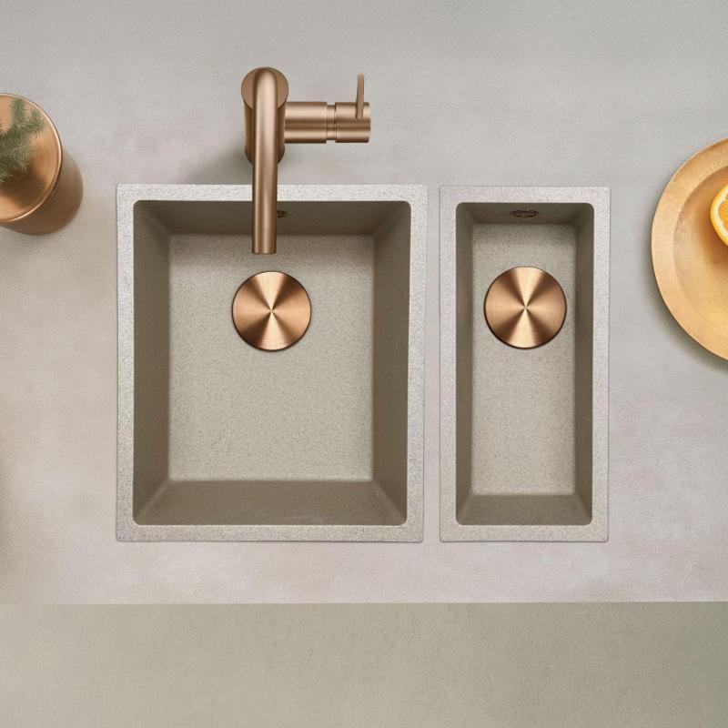 GraniteMy Universal granit beige sand liten diskho 17x40 cm påbyggnad underbyggnad och planinbyggnad med kopparplugg 1208968004