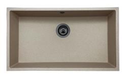 GraniteMy Universal granit beige sand diskho 74x40 cm ovanpåliggande, undermonterad och planmonterad med gun metal plugg 1208968021
